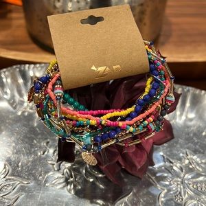Multi colored beaded bracelet set. NWT